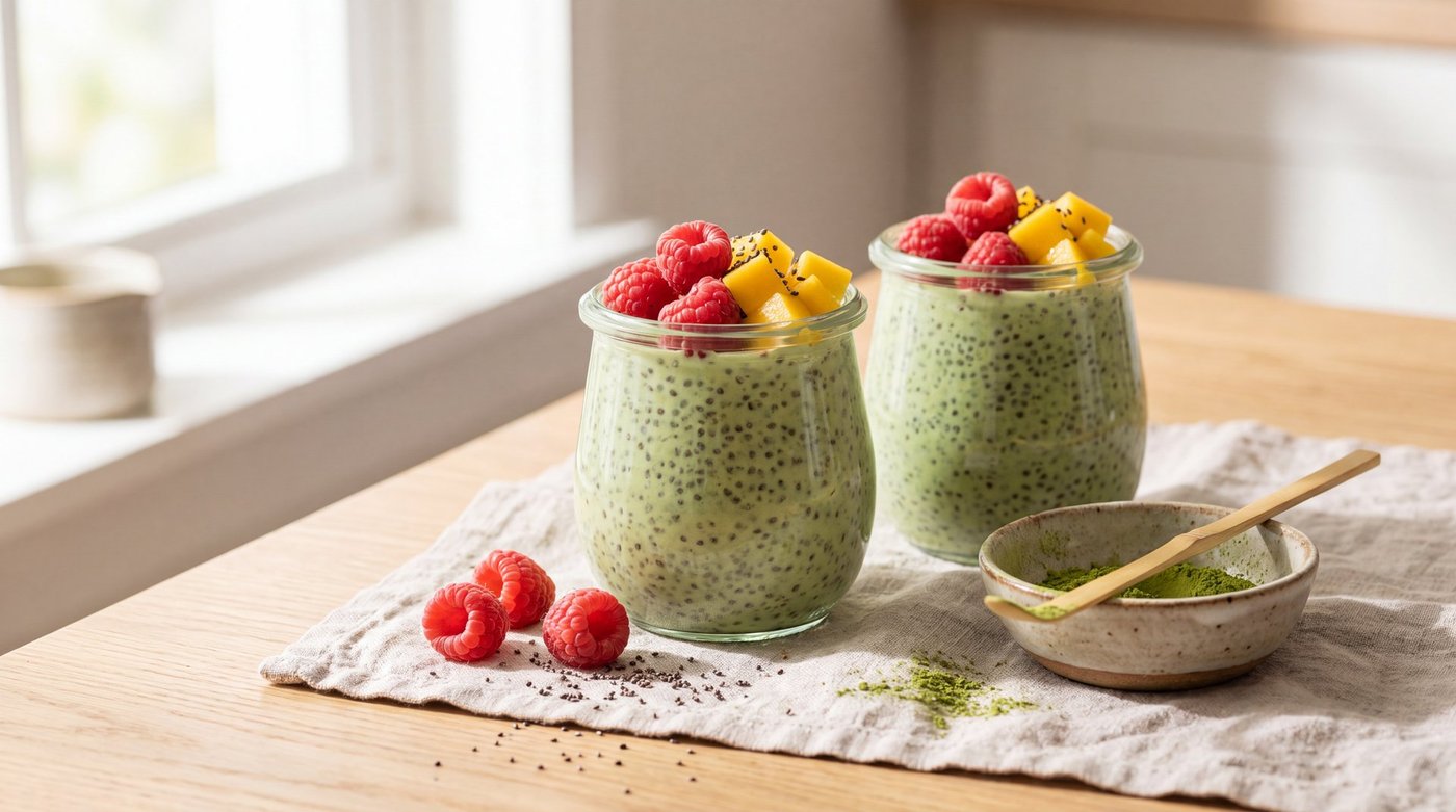 Pudding chia z matchą