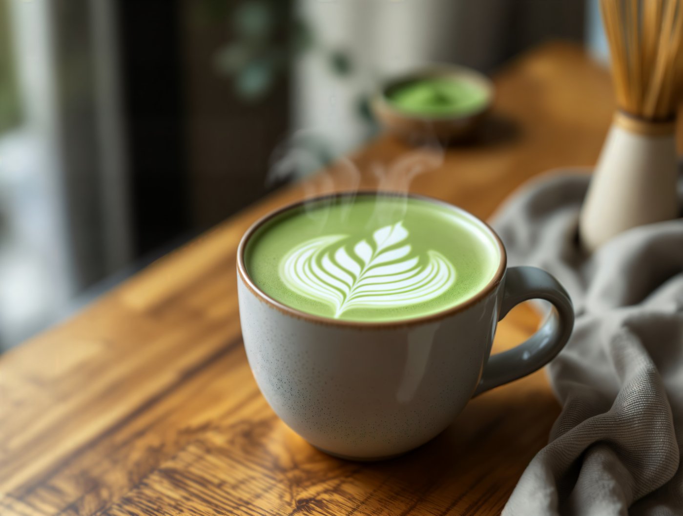 Matcha latte na ciepło
